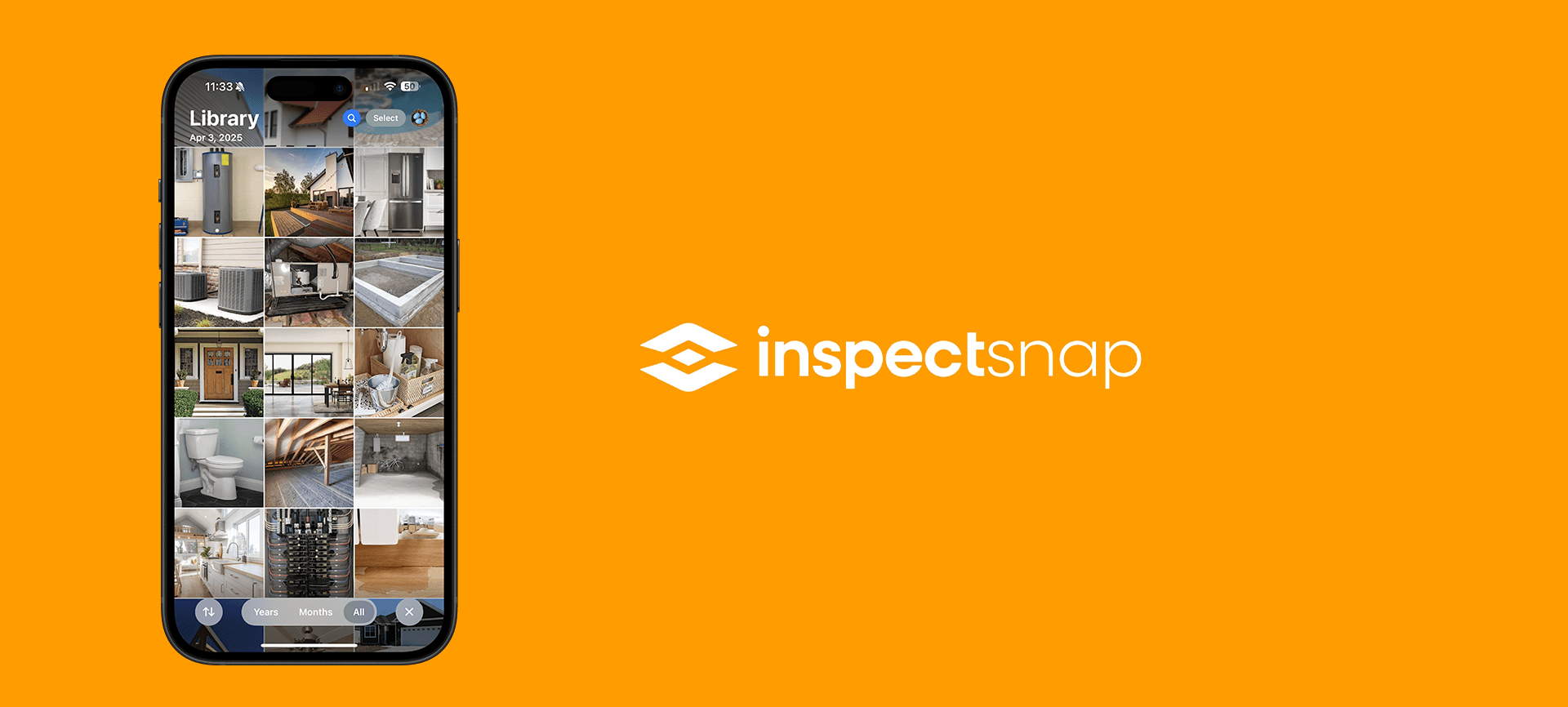 InspectSnap photo management feature – capture and organize inspection photos by room and category